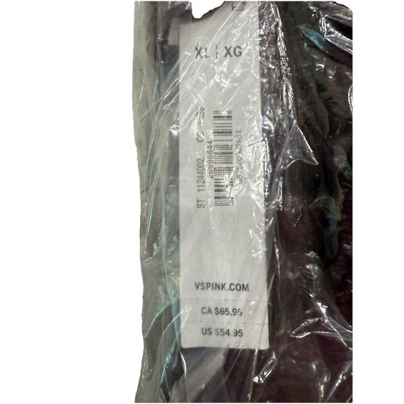 NWT Women’s XL Victoria Secret PINK Ivy Fleece Campus Full Zip Hoodie Wild Rose - Picture 7 of 8